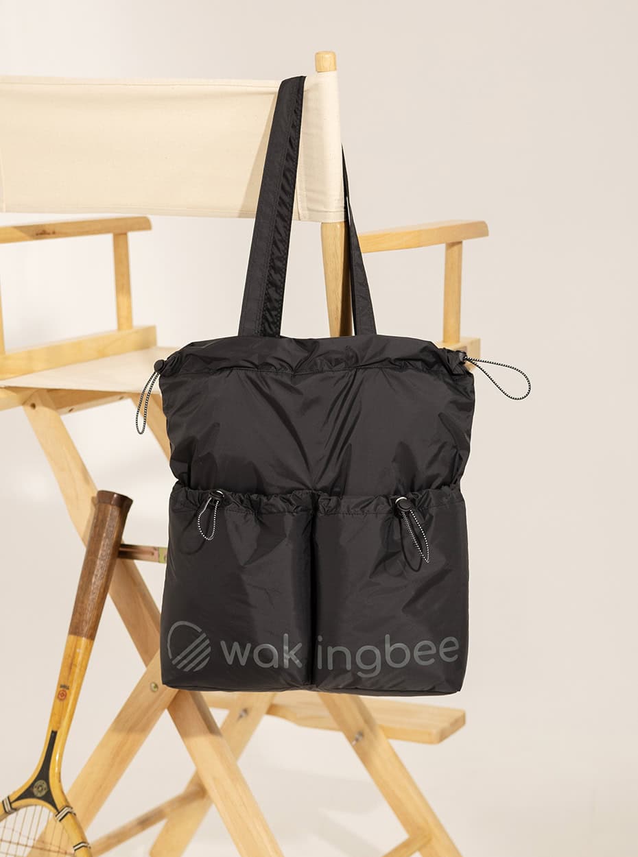 Puffy Gym Tote Black Wakingbee